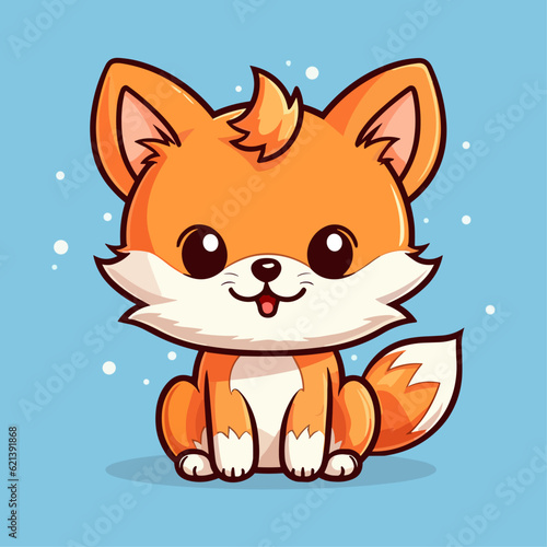 Cute Fox Vector Cartoon Character: Perfect for Children's Products and Nature-themed Designs
