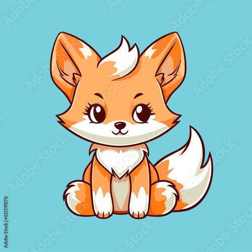 Cute Fox Vector Cartoon Character: Perfect for Children's Products and Nature-themed Designs