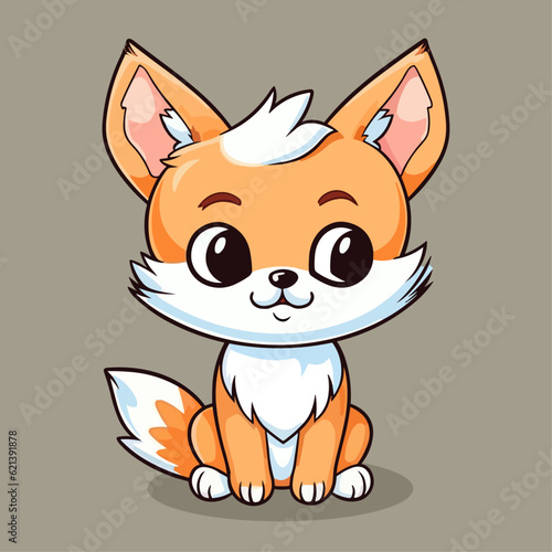 Cute Fox Vector Cartoon Character: Perfect for Children's Products and Nature-themed Designs