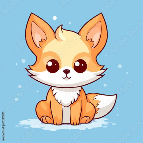 Cute Fox Vector Cartoon Character: Perfect for Children's Products and Nature-themed Designs