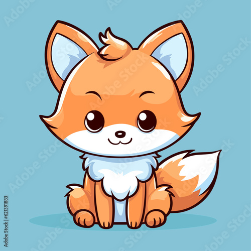 Cute Fox Vector Cartoon Character: Perfect for Children's Products and Nature-themed Designs