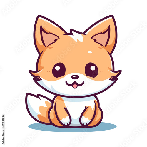 Cute Fox Vector Cartoon Character: Perfect for Children's Products and Nature-themed Designs