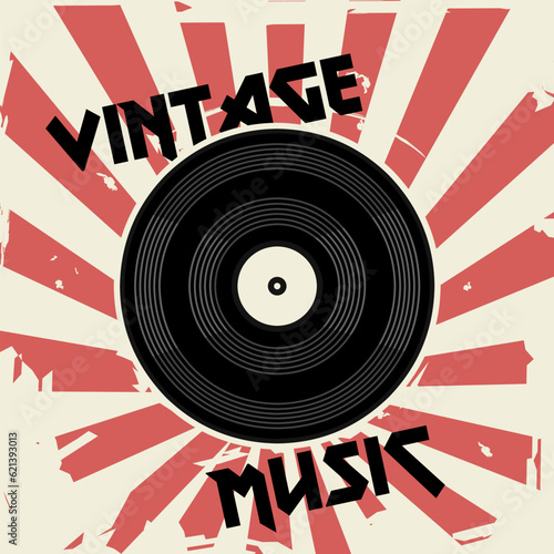 vector of vynil record with vintage style, perfect for print, poster, t-shirt design etc
