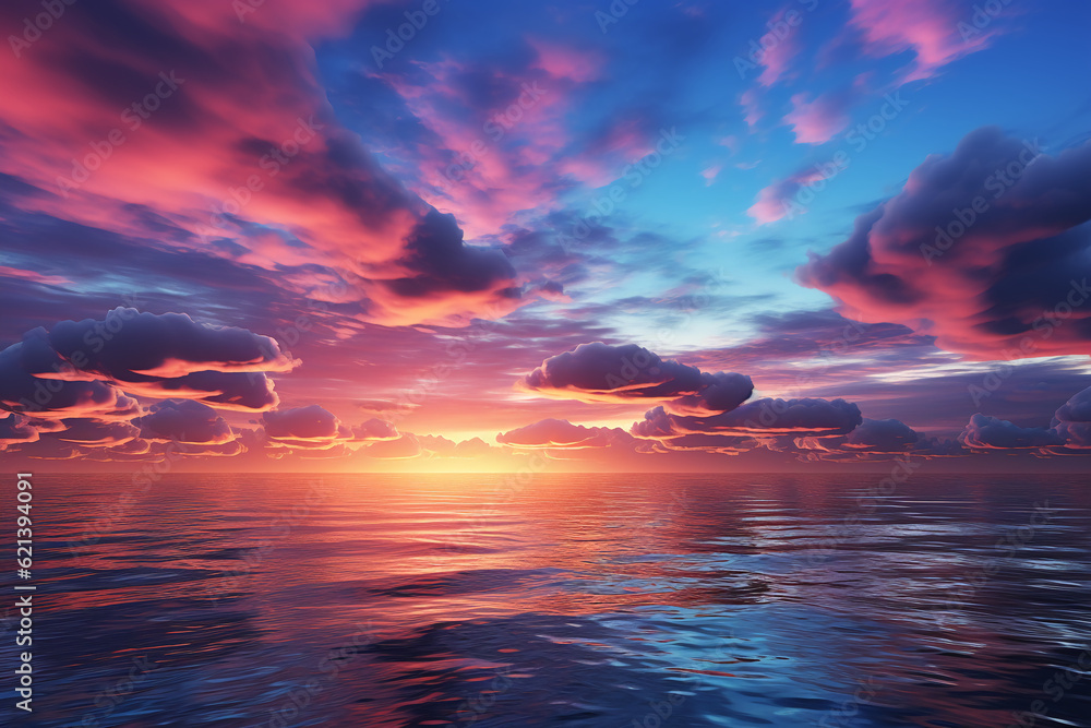 Beautiful photoshop noisy and vibrant colors, dradient sky. AI generative