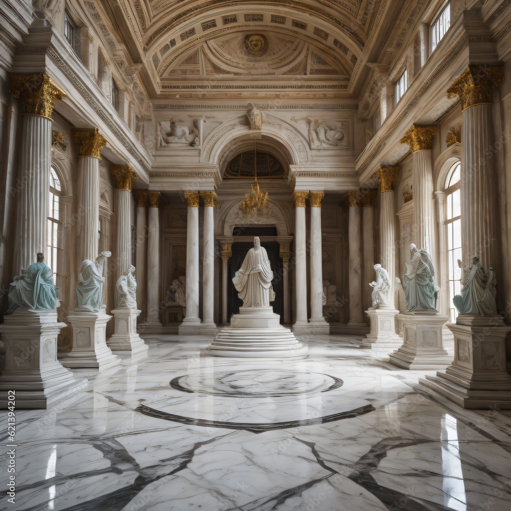 Obraz premium Hall with statues