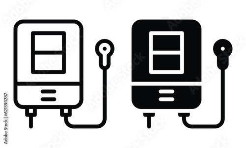 Water heater icon with outline and glyph style.