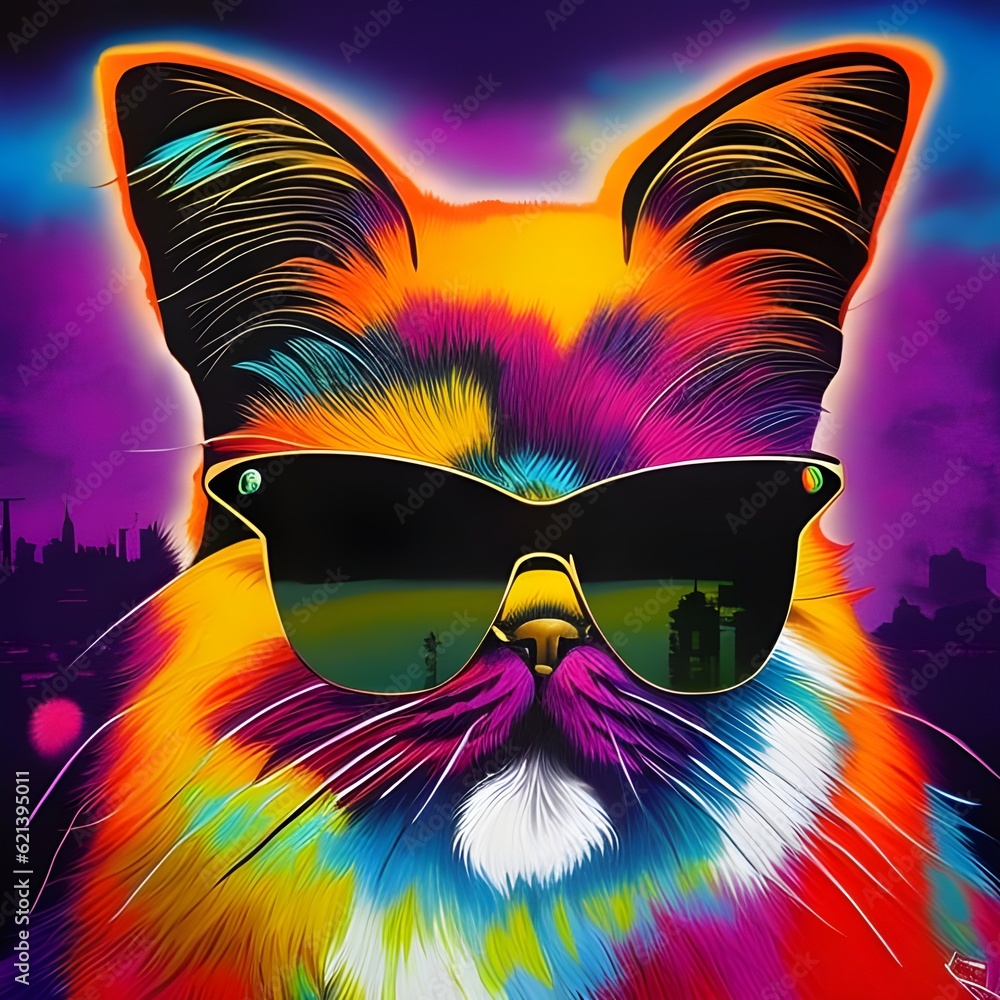 Cool cat with sunglass