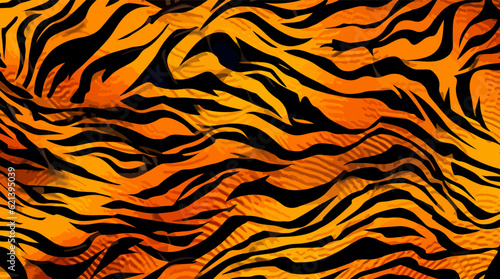 Tiger pattern texture  Tiger vector  Tiger fur texture Luxury Decorative Textile Patterns for famous banners. Designed for use in wallpaper  curtain carpet clothing Batik illustration Embroidery style