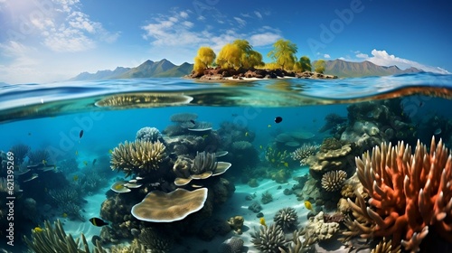 Colorful marine ecosystem in the Great Barrier Reef