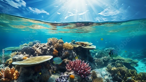 Vibrant marine paradise teeming with underwater life © Halim Karya Art