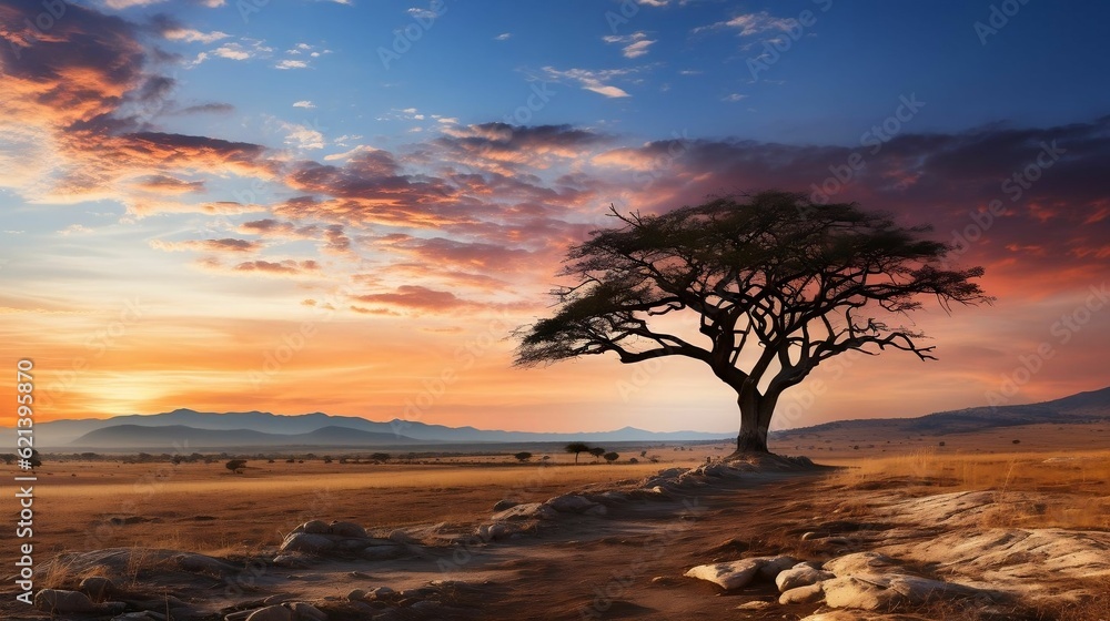 Serene savannah backdrop showcasing Serengeti National Park.cool wallpaper	
