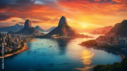 Vibrant cityscape backdrop featuring Rio de Janeiro, Brazil. cool wallpaper photo