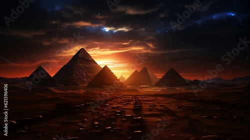 Awe-inspiring scene highlighting the timeless beauty of Giza Pyramids