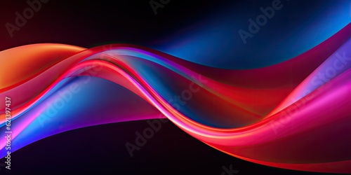 Abstract Render with Colorful Neon Lights, Creating a Vibrant and Dynamic Background for a Modern Wallpaper Design Generative AI Digital Illustration