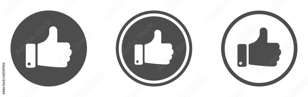 Thumbs up like, love, approve vector icons Thumbs up like, love, approve vector icons