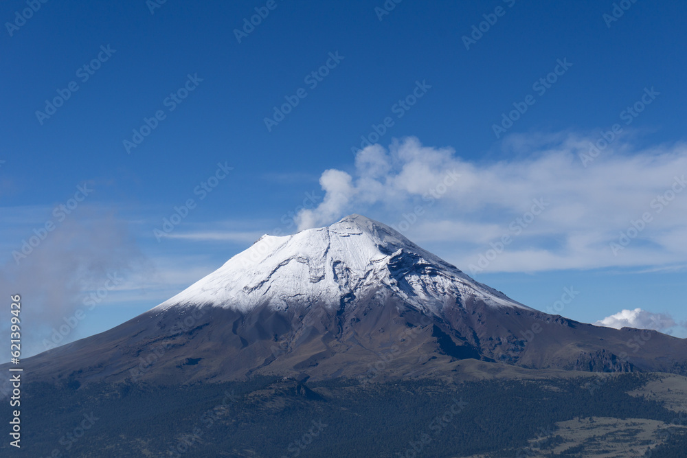 Popocatepetl volcano after a rainy night