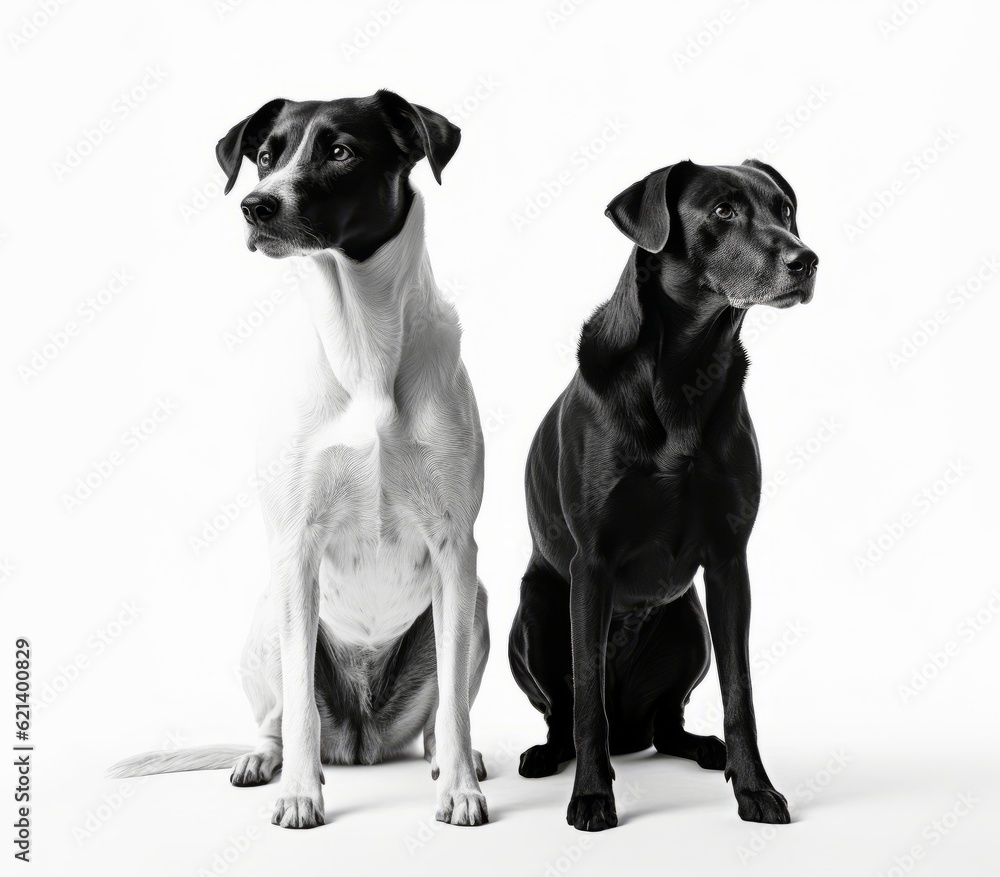 A Black and White Dog in Harmony: Standing Back-to-Back in Front of a Bright Future Generative AI