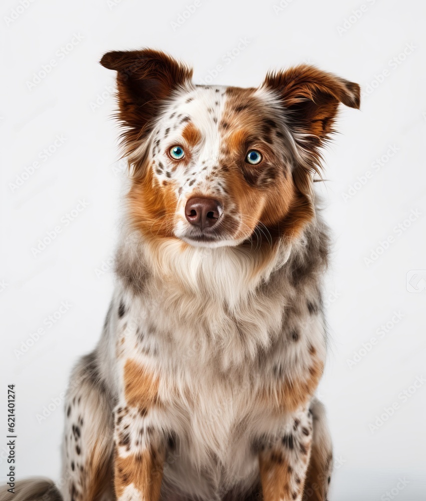 Adorable Dog with Blue Eyes and Brown Coat Sitting Patiently Generative AI Adorable Dog with Blue Eyes and Brown Coat Sitting Patiently Generative AI