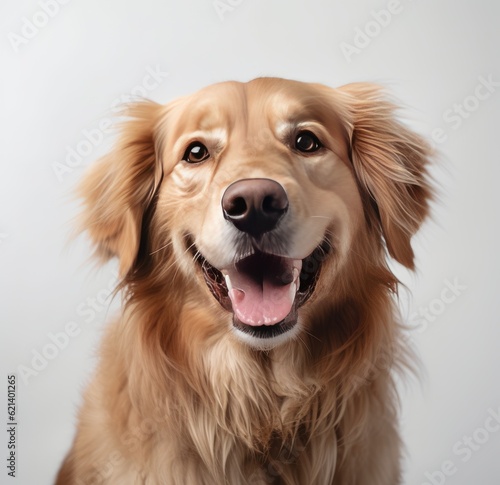 Beautiful Dog Portrait with White Background - UHD Quality Stock Photo Generative AI © monsifdx