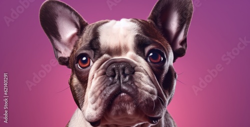 Adorable Dog in Pink: Delightful Isolated Photo for Your Home or Business Decor Generative AI © monsifdx