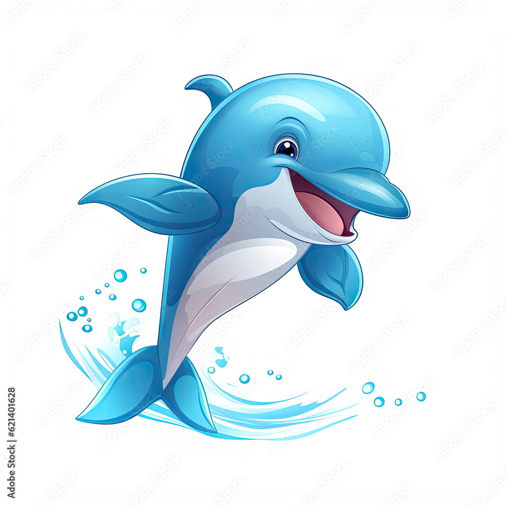 Obraz premium Cartoon character of dolphin