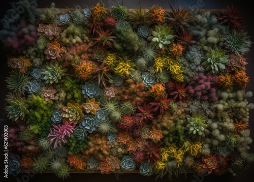 Bright   Colorful Plant Wall - Perfect for Any Home Decor Generative AI