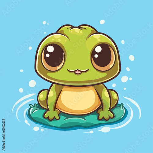 Cute Frog Cartoon Vector Illustration for Children's Products, Sublimation Printing and More