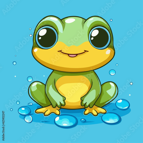 Cute Frog Cartoon Vector Illustration for Children's Products, Sublimation Printing and More