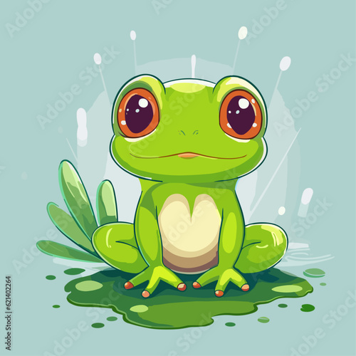 Cute Frog Cartoon Vector Illustration for Children's Products, Sublimation Printing and More