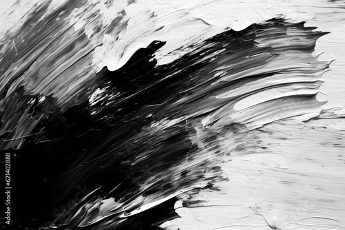 Abstract Black Brush Stroke Artwork - Perfect for Home Decor or Office Wall. Generative AI