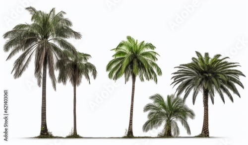 Three Black Palm Trees with Lush Green Leaves - Perfect for Home Decorations Generative AI © monsifdx
