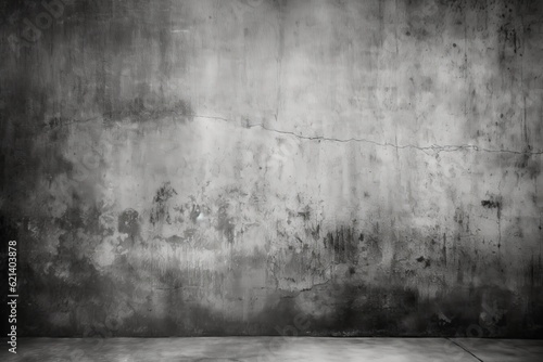 Fototapeta Old Grunge Wall Photo - Black and White Wall Texture for Design Projects Generative AI