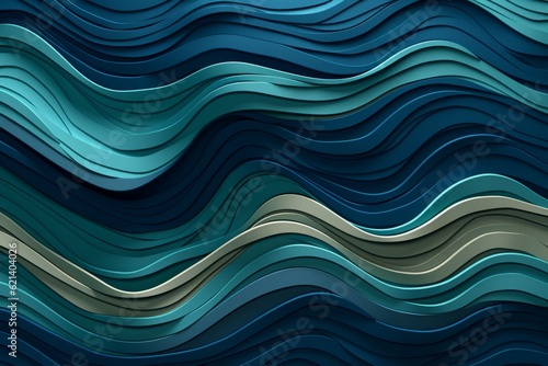 Vibrant Teal & Blue Fabric Waving in Soft Motion - Perfect Background for Your Design! Generative AI