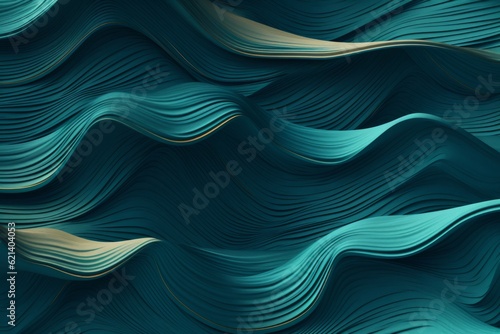 Vibrant Blue Teal Waves Fabric Background - Perfect for Design Projects Generative AI