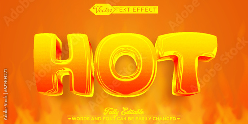 Cartoon Orange Hot Fire Vector Editable Text Effect Template