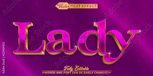 Luxury Lady Vector Editable Text Effect Template