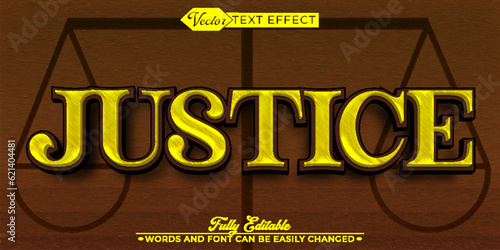 Golden Justice Vector Editable Text Effect Template