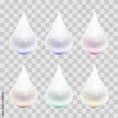 Vector colorful water drop illustration on tranparent background