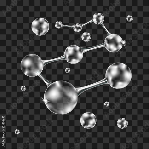 Vector collagen transparent molecules