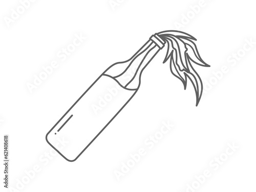 avoid terrorist line art symbol icon, bottle bomb icon design