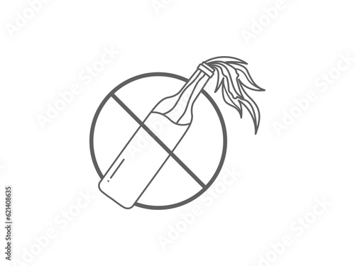 avoid terrorist line art symbol icon, bottle bomb icon