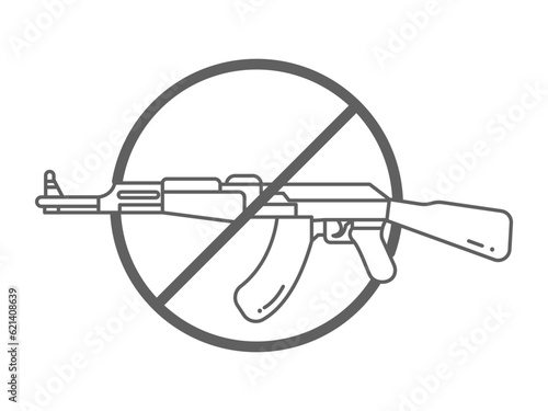 avoid terrorist line art symbol icon, gun icon