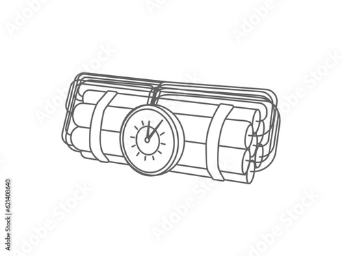 avoid terrorist line art symbol icon, time bomb icon