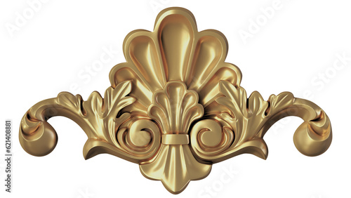 Bilde på lerret antique gold carved ornament, luxury piece of decoration