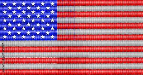 American flag in the form of embroidery pattern motif in vector form