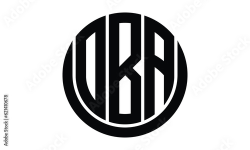 OBA shield in circle logo design vector template. lettermrk, wordmark, monogram symbol on white background.	