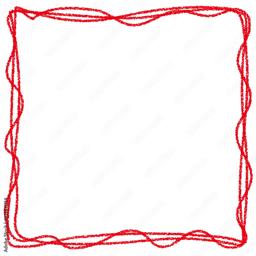 Obraz premium クレヨン素材 手描きのラフなフレーム