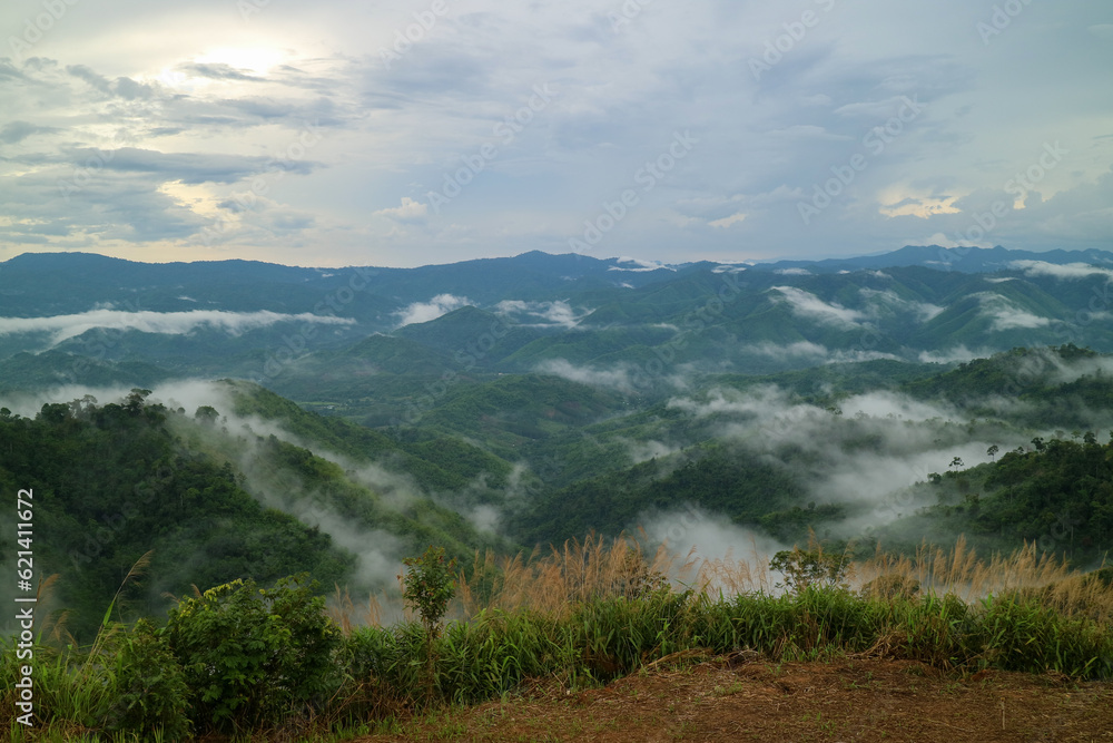 mountains sky white clouds background