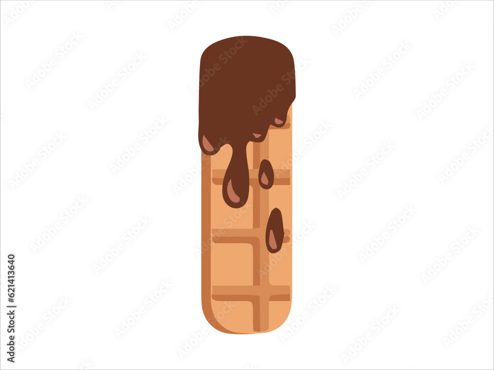 Alphabet Letter I with Donut Illustration