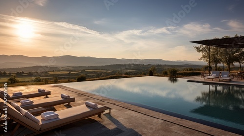 Fotografija Infinity pool that appears to merge with the horizon, offering stunning views of the Italian countryside